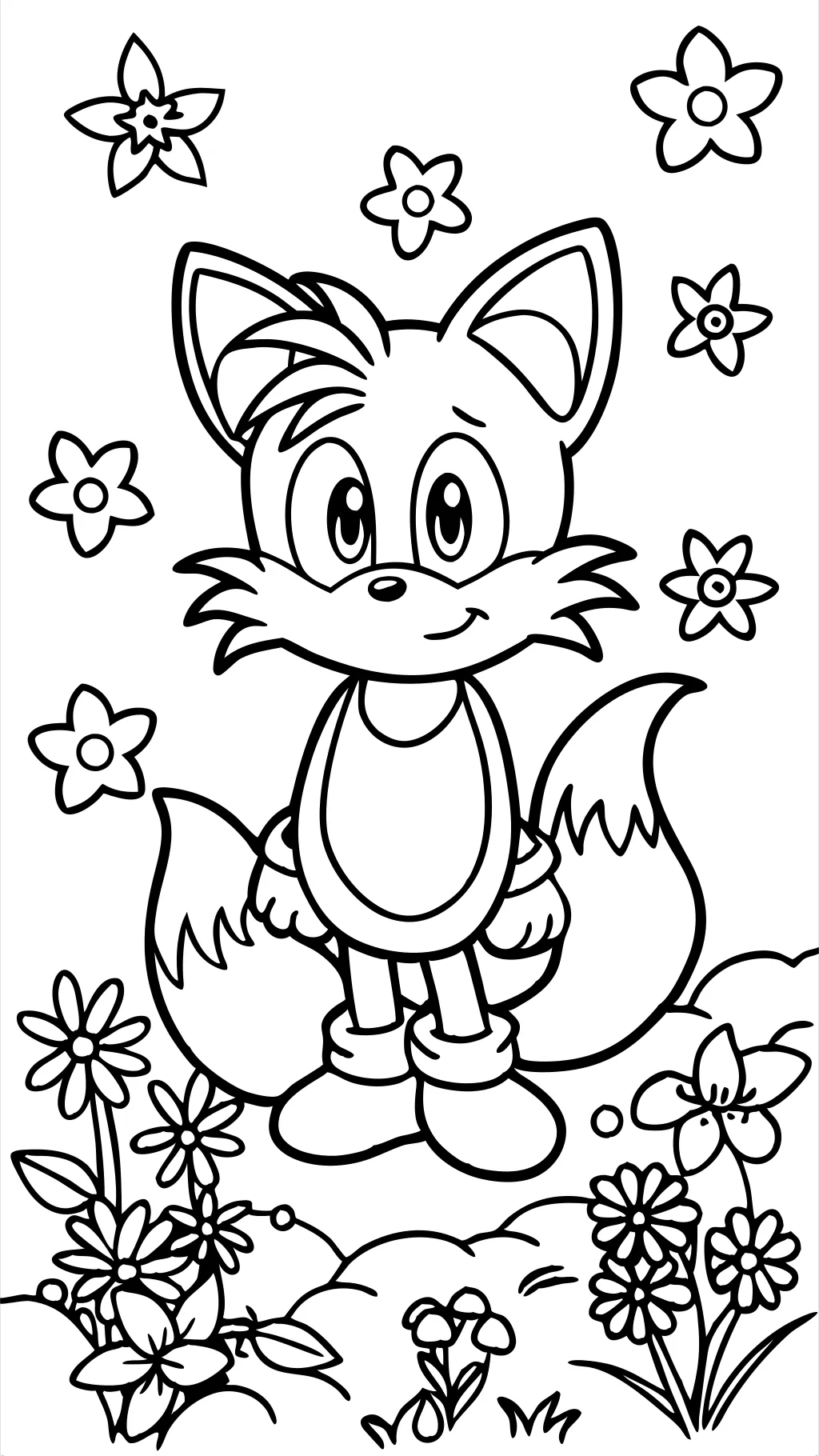 tails the fox coloring pages